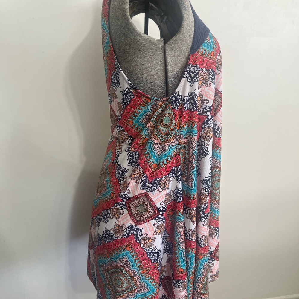 West Kei Multi Color Sleeveless Tunic Blouse Knitted Top Size X-Large - Picture 5 of 10